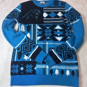 NFL Blue and Black Patterned Crewneck Sweater